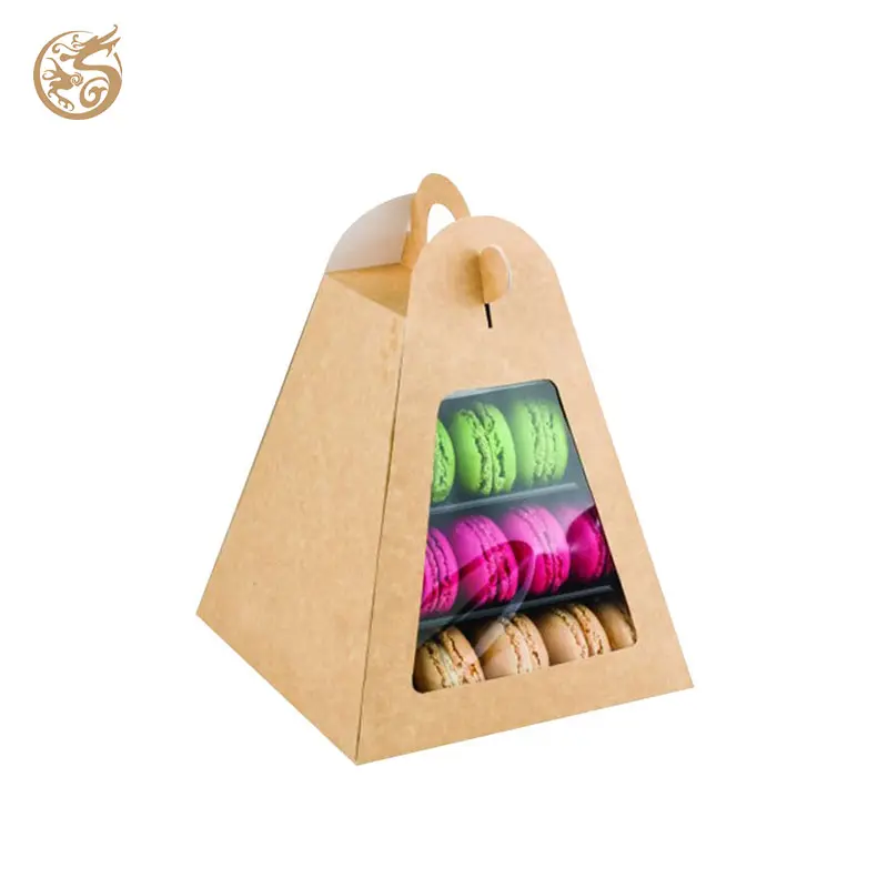 Caixa de chocolate com tampa de papel rígido para doces e macarons, caixa luxuosa com fita rosa, embalagem com logotipo, caixa para bolos e alimentos