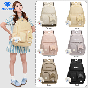 Mochilas <span class=keywords><strong>al</strong></span> por mayor de gran capacidad con colgante de conejo, múltiples bolsillos, impermeables, para viajes, con logotipo personalizado, mochila informal. - Product Image 1