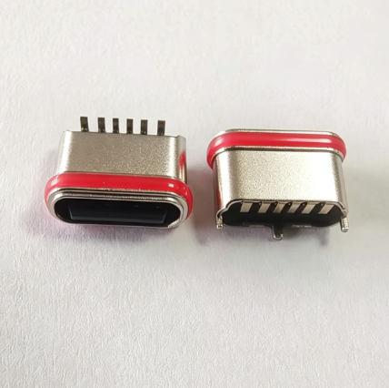 Powder Metallurgy USB Type-C 24Pin Vertical SMT Waterproof Female Connector Used for Charging Smart Watches and Bracelets
