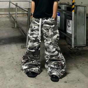 <span class=keywords><strong>Jeans</strong></span> Cargo Oversize Personalizzati MC BUILD, <span class=keywords><strong>Jeans</strong></span> Baggy Strappati <span class=keywords><strong>con</strong></span> Grandi Tasche Laterali per Uomo - Product Image 2