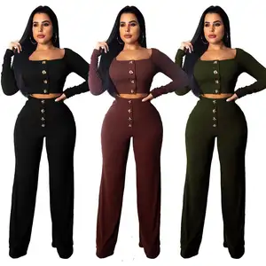 2019 hot sell night club sexy two piece sets long sleeve bodycon women clothing