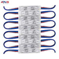 Bande LED étanche 12V, 50 pièces/chaîne, module de couleur 0,72W, module lumineux RGB, 3 LED, pour enseignes extérieures, éclairage de signalisation commerciale