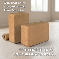 Syntus Kork Yoga Block & Gurt Set 2-teilig Hochdichte Weiche Rutschfeste Yoga-Blöcke 9x6x4 Zoll 8FT Metall D-Ring Gurt für Pilates