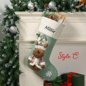 Chaussettes <span class=keywords><strong>de</strong></span> <span class=keywords><strong>Noël</strong></span> personnalisées à suspendre au poêle, avec nom, en polyester écologique, pour décorations <span class=keywords><strong>de</strong></span> fêtes <span class=keywords><strong>de</strong></span> fin d'année - Product Image 6