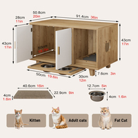 Meuble de litière pour chat en bois de style nordique avec griffoir, maison pour chat, table de rangement, table de chevet pour salon