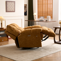 Fauteuils pivotants électriques de luxe modernes pour salon, canapé relaxant individuel, fauteuil inclinable de chambre à coucher, meubles en velours design
