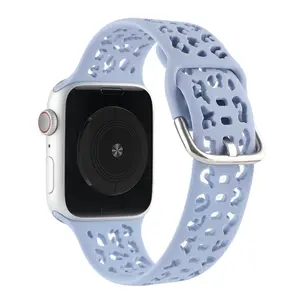 Водонепроницаемый Леопардовый силиконовый смарт-ремешок для Apple Watch 8 7 6 5 4 3 2 1SE 40 мм 45 мм