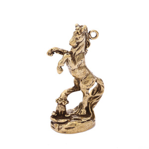 Llavero con Colgante de Animales Retro de Latón, Caballo y León, Aleación de Cobre, Regalo Unisex, Decoración 0521-3 - Product Image 5
