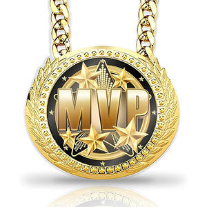 เหรียญกีฬาโลหะทองเหลืองสีเงินทองโลโก้ MVP สำหรับขายส่ง - Product Image 1
