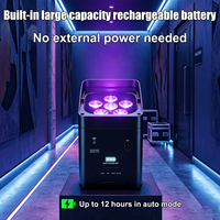 Projecteur LED 6x18W 6-en-1 sur batterie, rechargeable, RGBWA, DMX512, contrôle sans fil par application, pour mariage, fête, discothèque, DJ, bar, concert