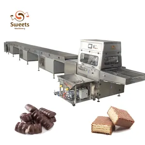 Chocolate Enrober Coating Machine With Conveyor Cooling Tunnel