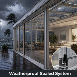 Véranda panoramique en verre isolant, serre de luxe pour villa, <span class=keywords><strong>solarium</strong></span> extérieur, salle de jardin toute l'année en aluminium à rupture de pont thermique, OEM - Product Image 3