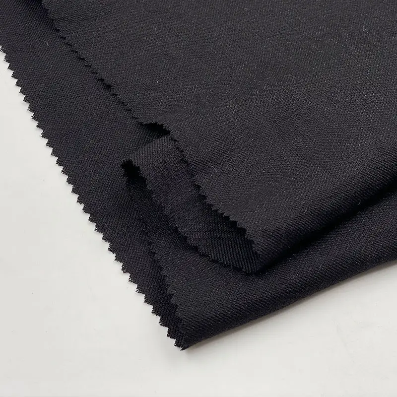 Eccellente drappo spesso in twill texture 120gsm tintura di fabbrica nero alta torsione fiocco alta torsione 60% rayon tessuto 40% viscosa