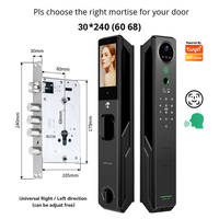 Kunci Pintu Sidik Jari dengan Layar Terintegrasi Ttlock Smart Door Lock Tuya Wifi Smart Door Lock Kunci Pintu Pintar untuk Apartemen