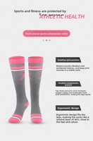 Chaussettes de compression sportives pour infirmières, imprimées numériquement, en coton tricoté, pour hommes et femmes, sensibilisation au cancer du sein - Vente chaude
