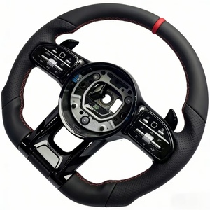 Volant de <span class=keywords><strong>voiture</strong></span>, modèle ancien mis à niveau vers le nouveau modèle, remplacement plug-and-play, cuir véritable, style AMG, compatible avec Benz AECSG - Product Image 3