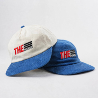 Gorra Snapback de 5 Paneles con Logo Bordado Personalizado al Frente de Algodón y Pana