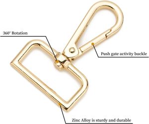 Direct usine, Grand crochet carré à boucle pour plaque de fixation, Chaîne de porte pour petit chien, Boucle rotative pour travaux d'aiguille - Product Image 2