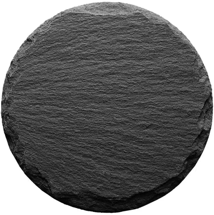 Posavasos de pizarra negra de forma redonda, posavasos de piedra absorbente personalizado para decoración del hogar, venta al por mayor de fábrica