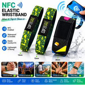 Pulseras Elásticas Impermeables con Versículos Bíblicos Cristianos NFC - Versículos Inspiradores Diarios, Protocolo ISO 14443A, Promocionales - Product Image 1