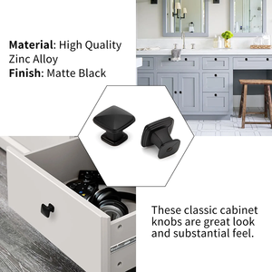 WEKIS siyah kabine çeker 4 inç çekmece dolabı siyah Dresser donanım Minimalist kare tek delik demir dolap donanım - Product Image 6