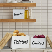 Ensemble de récipients de stockage de cuisine blancs de ferme bac de stockage de pommes de terre en bois oignon ail avec couvercle