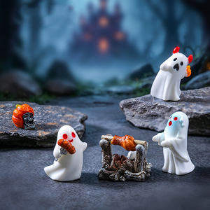 Mini-ornements créatifs en résine pour Halloween : Poupée Fantôme Grim Reaper, Perles Mignonnes, Accessoires à Suspendre DIY - Product Image 4