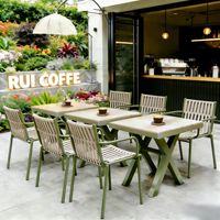 Ensembles de meubles de jardin en aluminium pour l'extérieur, tables et chaises, mobilier de patio, jardins, résistant à l'eau et aux UV, restaurants, cafés, maisons d'hôtes