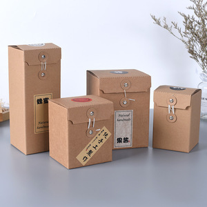 Boîte créative en papier kraft pour thé, avec corde d'emballage, sangle à boucle, <span class=keywords><strong>coffret</strong></span> cadeau, boîte d'emballage pour miel, pièces - Product Image 4