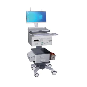 Nursing Mobile All In 1 Height Adjustable Laboratory Medical Hospital Workstation Trolley Mobile Rolling Laptop Cart