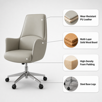 Chaise de bureau de direction à dossier haut ALINUNU, directement de l'usine, en cuir PU, ergonomique et pivotante