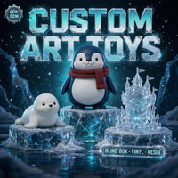 Figurines personnalisées en vinyle souple, pingouins, animaux d'hiver, jouets en boîte mystère, fabricant OEM