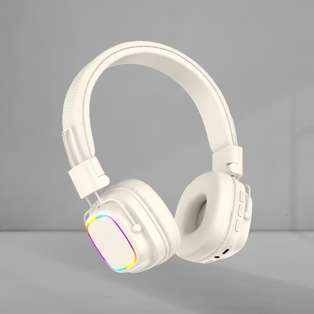 MQ New Retro Wireless Over-Ear Headphones, LED Light, Deep Bass, Noise Cancelling Headset, Compatible with Marshall
