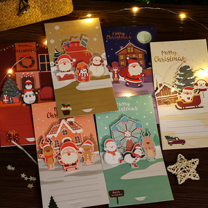 Ensemble de cartes de vœux de Noël - Vœux de fêtes avec un motif de Père Noël mignon et des messages chaleureux pour les amis et la <span class=keywords><strong>famille</strong></span> - Product Image 3