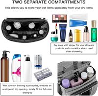 Sac fourre-tout portable de grande capacité pour dortoir universitaire voyage base en maille à séchage rapide trousse de toilette suspendue
