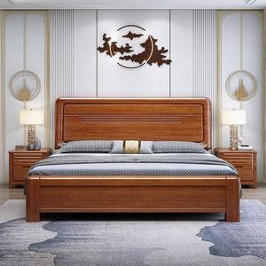 Cama Doble de Madera Maciza Estilo Chino de 1.5m y 1.8m, Moderna, Simple, Económica, para Dormitorio Principal, con Espacio de Almacenamiento, Muebles de Dormitorio para Bodas - Product Image 2