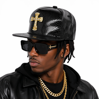 Gorra de béisbol de lujo con visera plana de piel sintética de serpiente, con diamantes de imitación y diseño de dólar, estilo hip hop y streetwear.