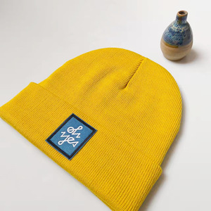 Boina de lana con parche personalizado, gorro liso Multicolor con puños, para <span class=keywords><strong>invierno</strong></span>, <span class=keywords><strong>2023</strong></span> - Product Image 5