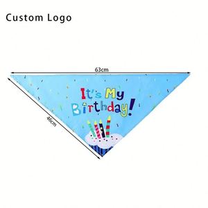 Custom Logo Promotional Dog Neckwear Bandanas Silk Screen Printed Plaid Triangle Double Layer Multifunction Hot Sale - Product Image 3