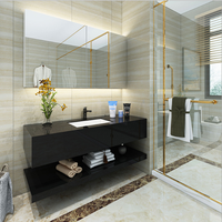 Meuble-lavabo mural moderne et gain de place avec robinet et miroir, vente directe usine