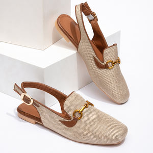 <span class=keywords><strong>Sandali</strong></span> da donna con punta quadrata tacco basso e scarpe basse da donna in stile retrò chiaro giapponese a fondo piatto - Product Image 6