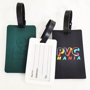 Custom Wholesale 3D Name logo Soft <b>Rubber</b> Travel Baggage Bag/handbag Tags with <b>Plastic</b> Buckle - Product Image 3