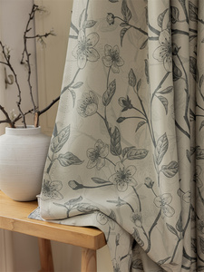<span class=keywords><strong>Tela</strong></span> de Cortina con Estampado Botánico <span class=keywords><strong>Gris</strong></span> de Diseño Moderno, <span class=keywords><strong>Tela</strong></span> de Cortina Estampada de Felpa en Forma de S de Alta Calidad para Sala de Estar - Product Image 5