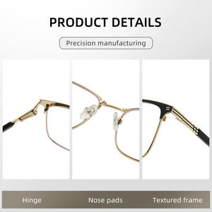 Kính mắt nam khung acetate cổ điển, logo tùy chỉnh <span class=keywords><strong>2026</strong></span>, khung kính mắt chống ánh sáng xanh kim loại, bán buôn - Product Image 6