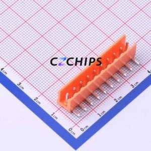 HT396R-3.96-10P Plug-in Terminal Block Bent Lead Through Hole,P=3.96mm Board-to-Board / Socket - Open 1x10P 3.96mm Orange - Product Image 2