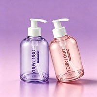 Bouteilles à pompe en plastique transparent, emballage cosmétique, conteneur pour lotion, shampoing, soins de la peau, logo personnalisé