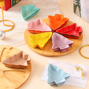 Plato <span class=keywords><strong>de</strong></span> Cerámica con Diseño Creativo Degradado para Árbol <span class=keywords><strong>de</strong></span> Navidad 2026, Plato para Aperitivos, Frutos Secos, Salsas y Postres para Restaurante y Hogar - Product Image 5