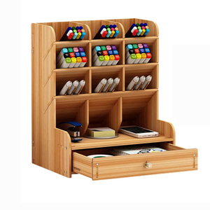 Pen Holder Office accessories School stationary Storage Case Desk Pen Pencil wooden organizer