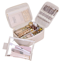 Brosse de maquillage sac de maquillage porte séparateurs amovibles pour la manipulation organisateur multicouche porte-sac étuis en cuir Pu