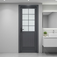 Porte battante en aluminium de haute qualité avec panneau de vision et double vitrage pour bureau et bâtiment commercial